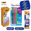 BIC Cristal Fun Ballpoint Pens 20 Pack with Ink Killer Erasers 4 Pack & Paper Mate Flair Pens 4 Pack for School & Office