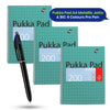 Pukka Pad 3x A4 Jotta Notebook & BIC 4 Colours Pro Ballpoint Pens 1.0mm Medium Tip Ideal for School and Office Use