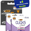 BIC Click 5 Soleil Women's Razor Refills 2 pack per pack 4 + BIC Hybrid 5 Flex Men's Shaver Refills Box of 4 Cartridges