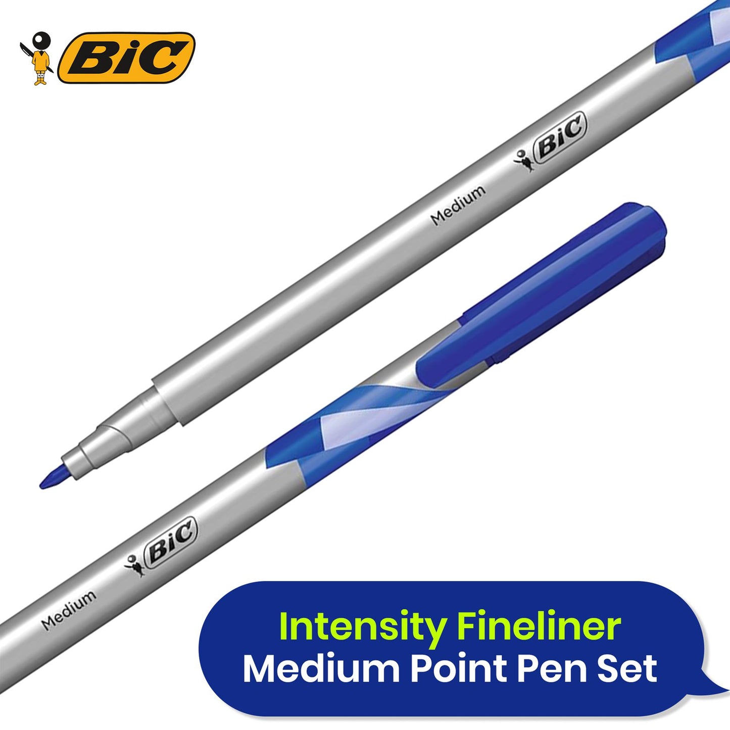 8 Pack BIC Intensity Fineliners Medium Point, 5 Pack Highlighter Grip, & 3 Pack Pukka To-Do Pads