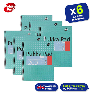 Pukka A5 Notebooks Pack of 6 with BIC Cristal Pens 2 Pack for School