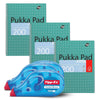 Pukka Pad 3x A4 Jotta Notebook & 3x Tipp-Ex Pocket Mouse Correction Tape Ideal for School and Office Use