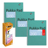 Pukka Pad 3x A4 Jotta Notebook & BIC Cristal Fun Ballpoint Pens Pack of 20 Ideal for School and Office Use