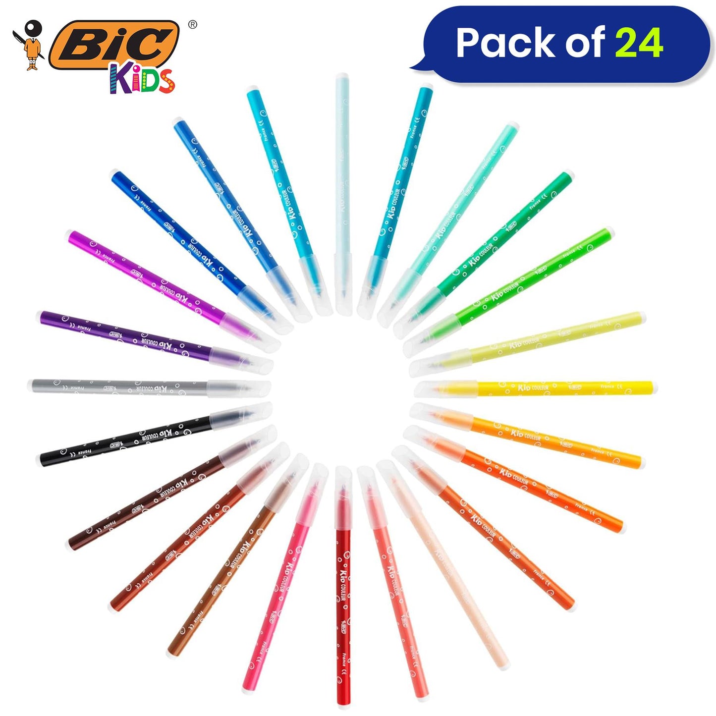 BIC Kids Coloring Pens 24 Pack, Pastel Pukka A4 Notebooks 3 Pack & BIC Whiteboard Markers 4 Pack