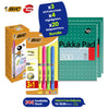 BIC CRISTAL FUN BALLPEN 1.6MM ASSORTED - PACK OF 20 + PUKKA WHITE A5 WIREBOUND PADS 200 page 80gsm (RULED/MARGIN) - PACK OF 3 + BIC Briteliner Grip Highlighters - Yellow/Blue/Green/Pink (Pack of 4)