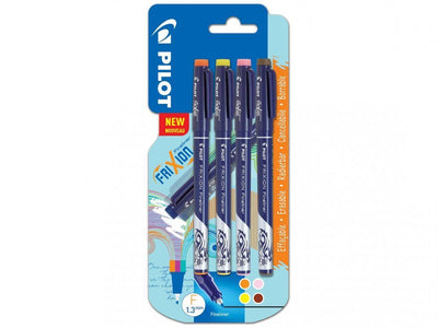 Pilot Frixion Fineliner Blister Pack 1Orange, 1Yellow, 1Pink, 1Brown - 1 to 5 Packs