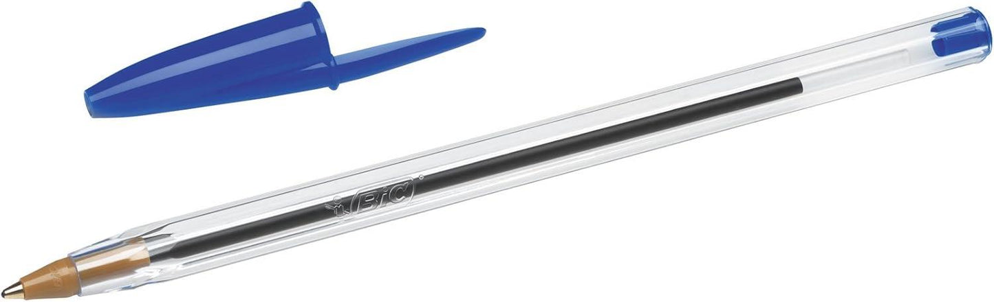 BIC Cristal Original Ballpoint Pens, Fine 1.0mm, 10 Assorted Colours, Comfortable Grip for School and Office