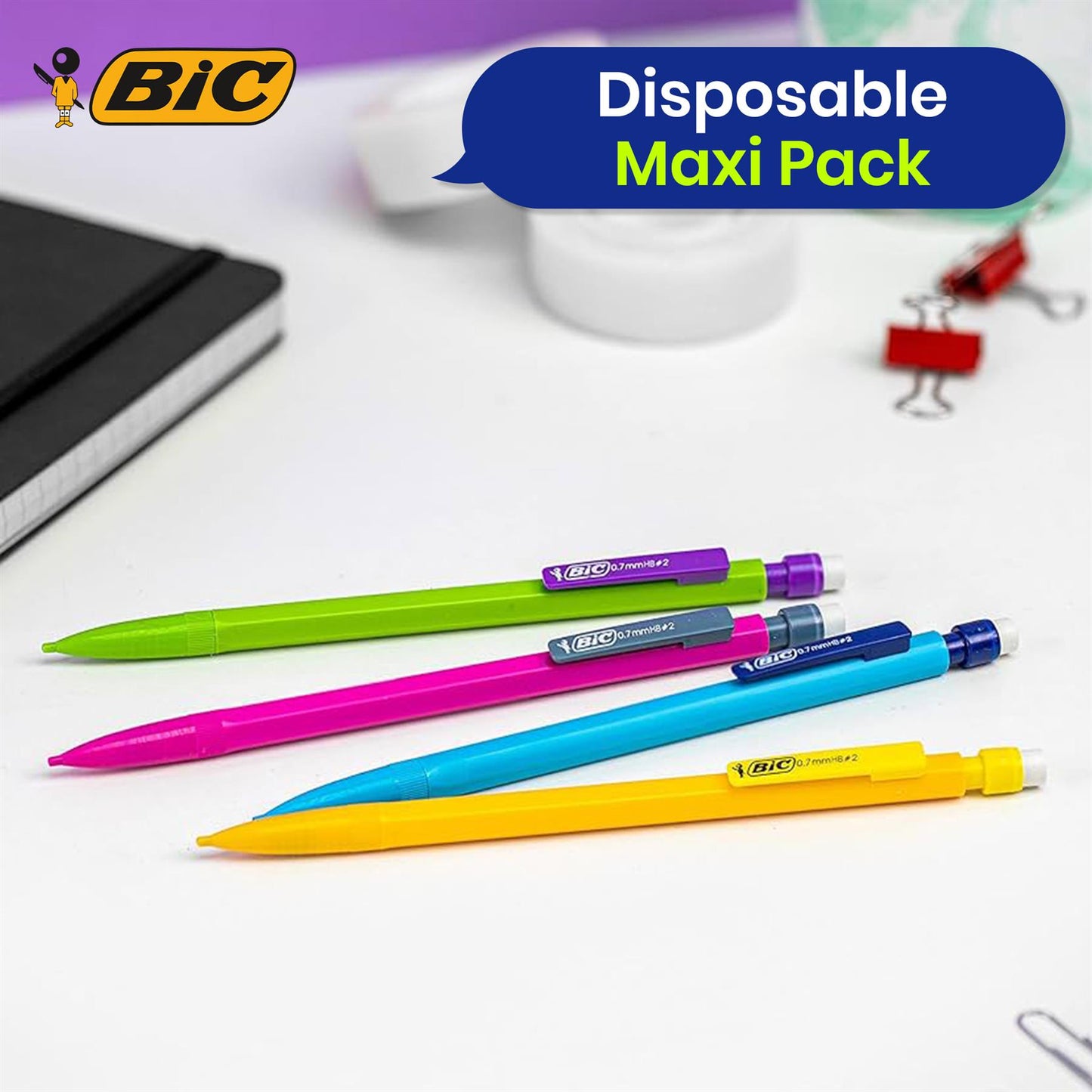 Bic Whiteboard Marker Pen, Pack of 4 +  BIC Matic Combos Mechanical Pencils 0.7 mm Pack of 10