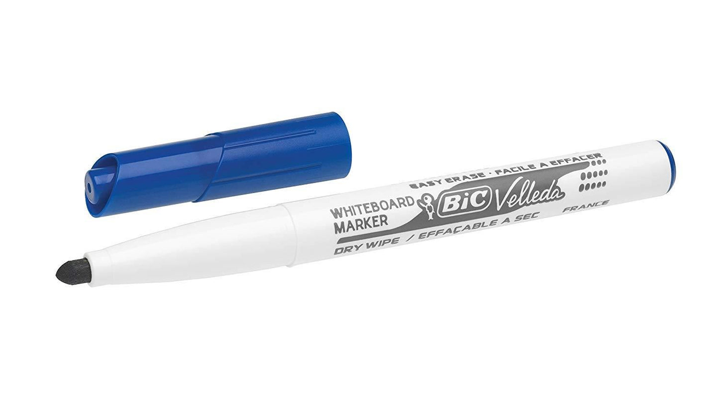 Bic Velleda 1741 Whiteboard Drywipe Markers Blue  - Box of 12 - 1 to 5 Packs