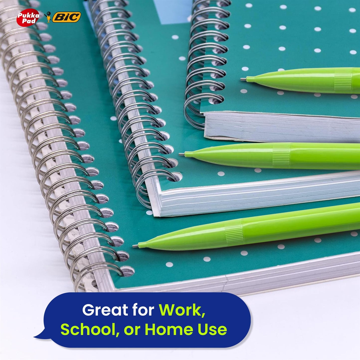 Pukka Pad 3x A4 Jotta Notebook & 10x BIC Matic Mechanical Pencils 0.7mm Tip Ideal for School and Office Use