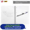 Pukka Pad, A4 Metallic Jotta Book 3 Pack � 21 x 30cm + BIC 4 Colours Multifunctional Ballpoint Pen and HB Pencil Combo - Set of 12