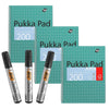 Pukka Pad 3x Metallic Jotta Notebooks & 3x BIC Marking 2300 Markers for Office & Creative Use