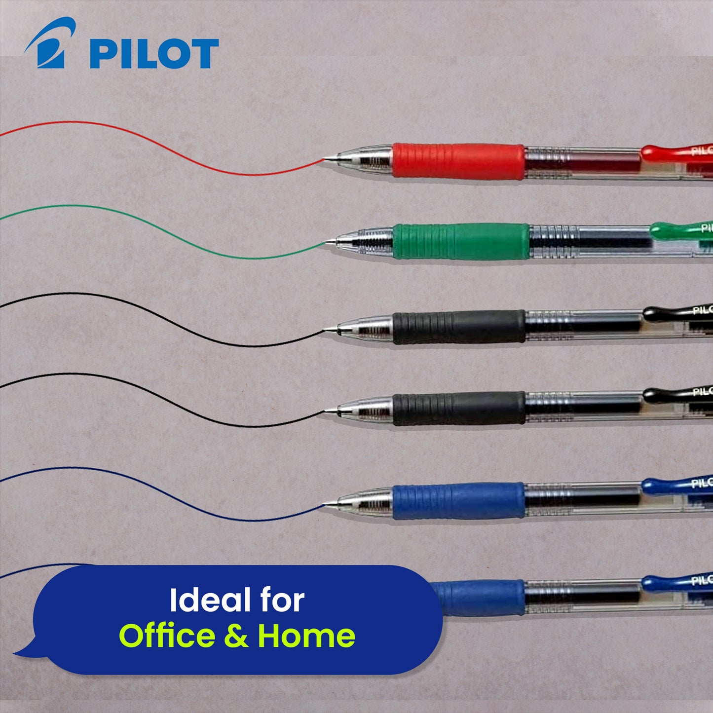 Pilot G2 6-Pack Pens, 2 Blue, 2 Black, 1 Red, 1 Green & Tipp-Ex Mini Correction Tape Rollers