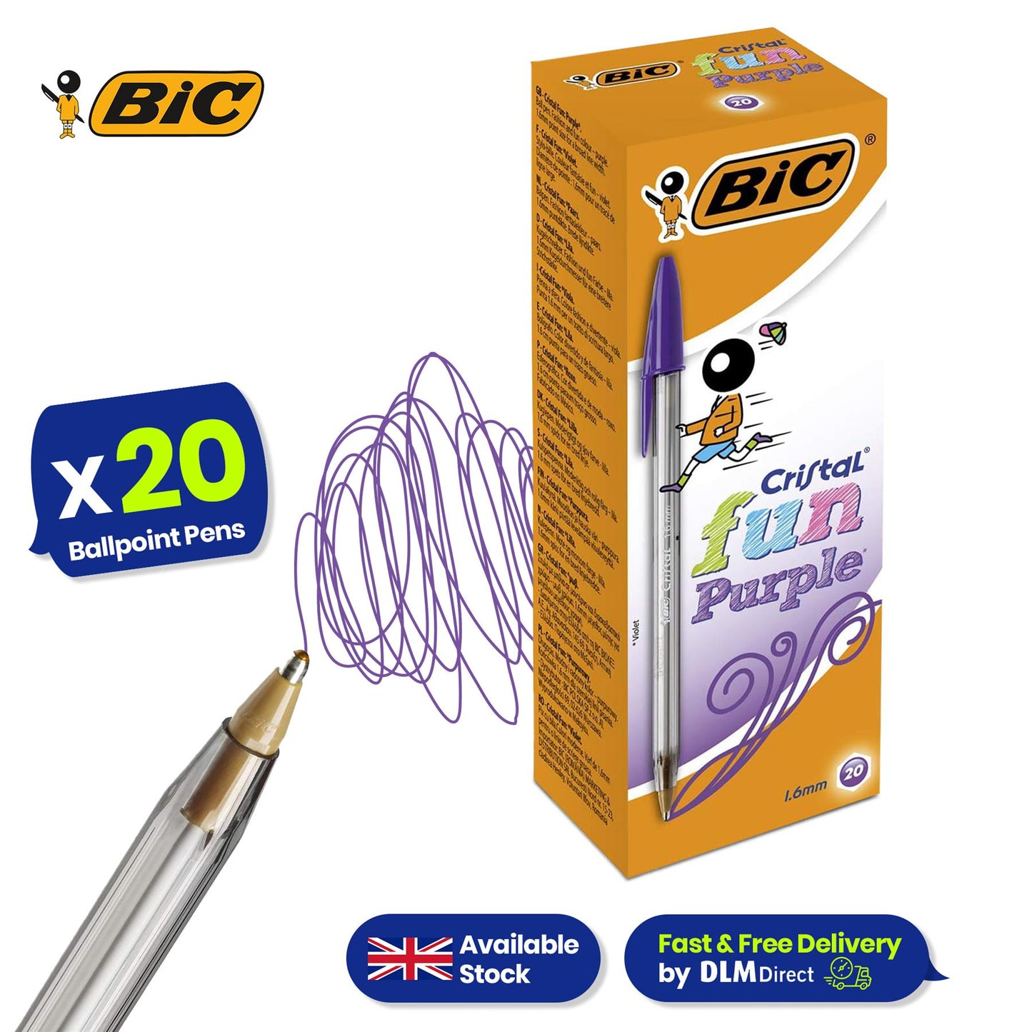 BIC Cristal Fun Ballpoint Pens 20 Pack with Ink Killer Erasers 4 Pack & Paper Mate Flair Pens 4 Pack for School & Office