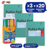 Pukka Pad 3x A4 Jotta Notebook & 20x BIC Kids Visa Colouring Pens Ideal for School and Office Use