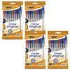 BIC Cristal Original Ballpoint Pens, Fine 1.0mm, 10 Assorted Colours, Comfortable Grip for School and Office