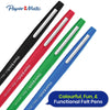 Paper Mate 8 Pack Flair Felt Tip Pens & Pukka Pad 3 Pack A4 Notebooks, 200 Pages for Office & School