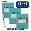 Pukka Pad 3x A4 Jotta Notebook & BIC 4 Colours Ballpoint Pen 3 + 1 HB Pencil Ideal for School and Office Use