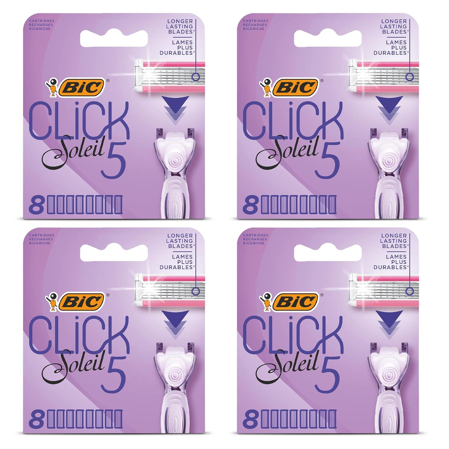 BIC Click 5 Soleil Sensitive Razor 8 Refill for Comfort Shave