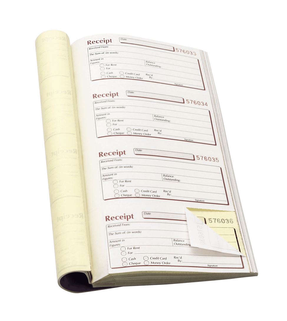 Pukka Pad NCR side Taped Duplicate Receipt book 140mm x 276mm - Single - 1 to 36 Packs