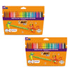 BIC Kids Felt Tip Pens with Medium Blocked Tip 24 Colours