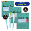 Pukka Pad 3x A4 Jotta Notebook & Pack of 3 BIC 4 Colour Fun Pen Ideal for School and Office Use